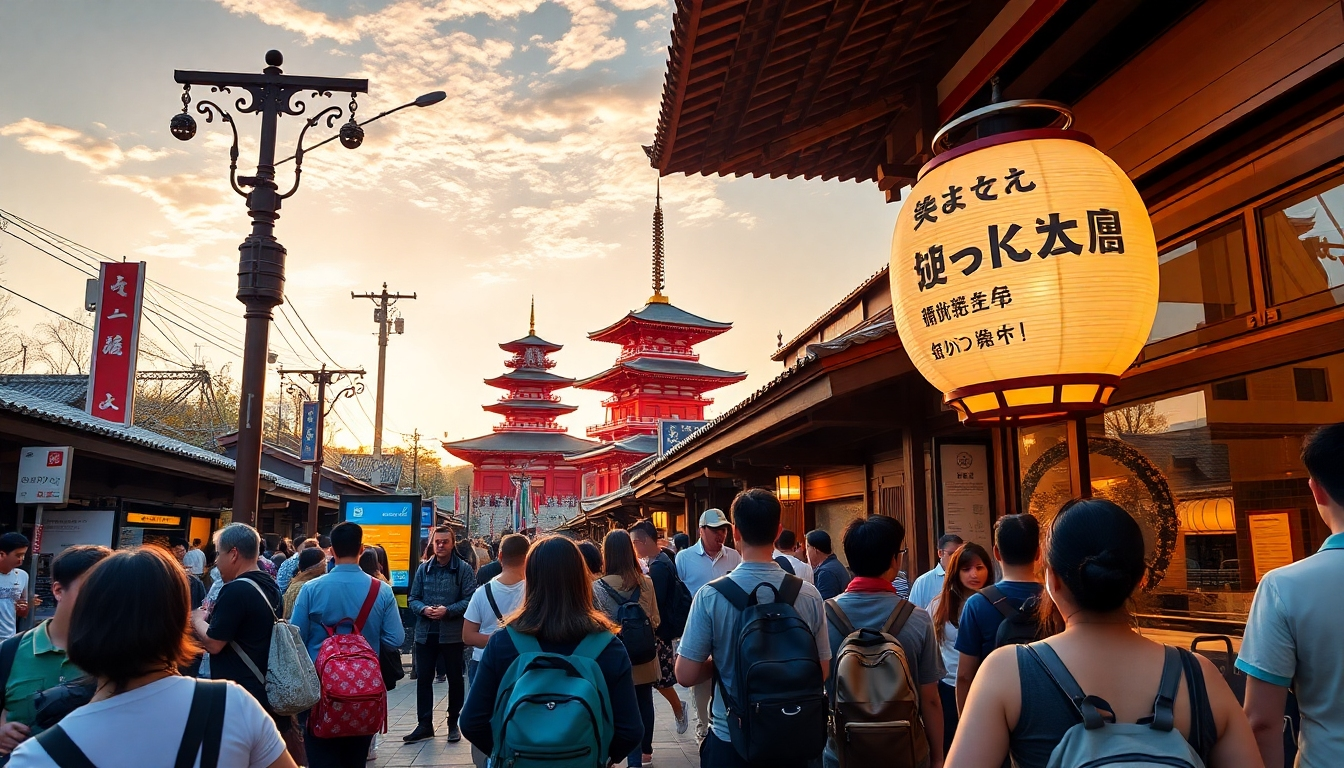 テクノロジーで観光客を管理する次世代観光地の様子